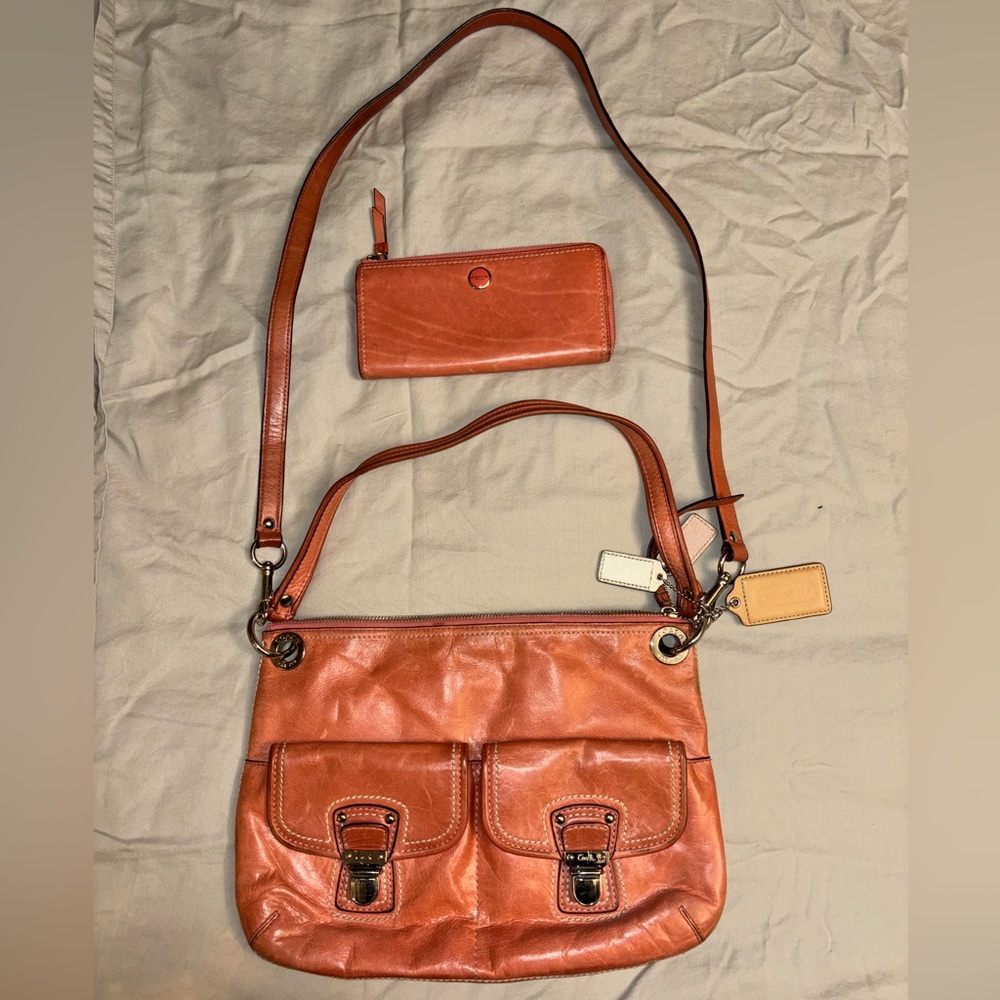 Coach K1193-18996 Women’s Pink Leather Lined Purse Shoulder Bag